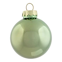 10ct. 2" Grass Green 2-Finish Glass Ball Ornaments