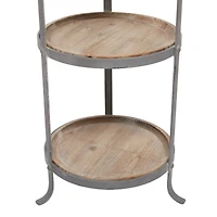 28" Gray Iron Industrial Accent Table