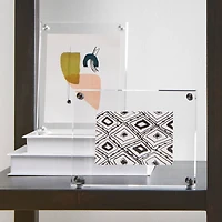 Wexel Art Clear Acrylic Tabletop Floating Picture Frame with Graphite Hardware