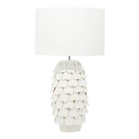 28" White Ceramic Coastal Table Lamp
