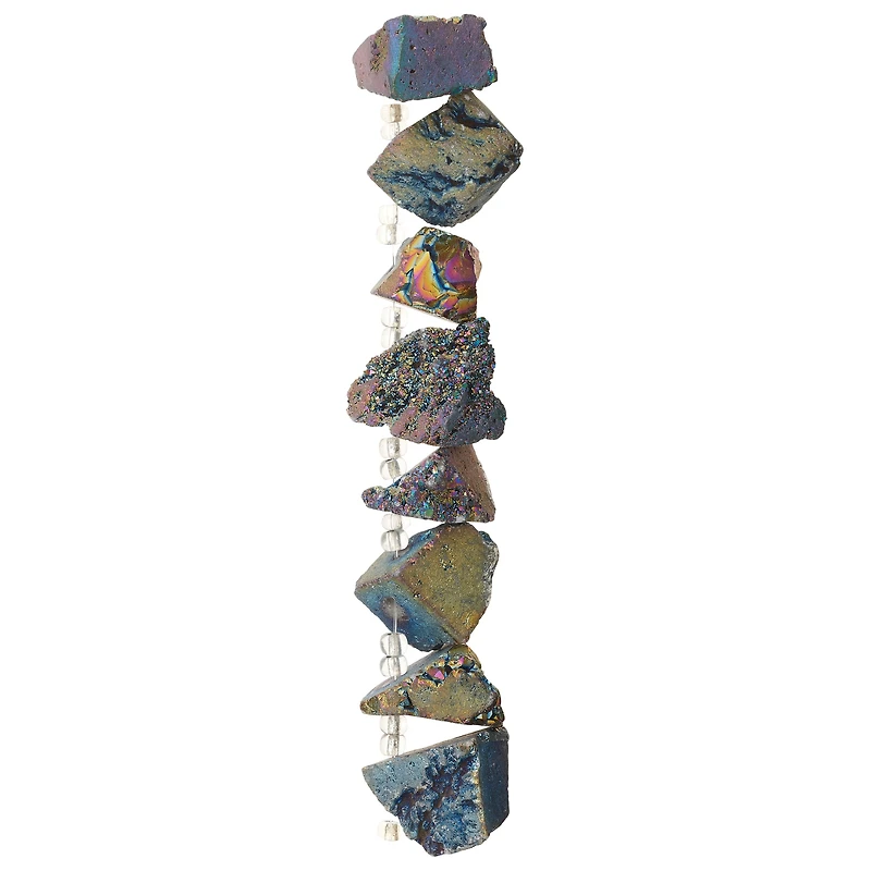 12 Pack: Sedona Dark Blue Druzy Agate Chunk Beads by Bead Landing™