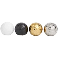 4" Hammered Detail Ceramic Ball Sculpture Set