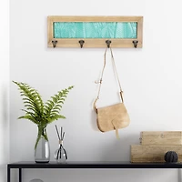 Teal Tropical Leaves Wall Mounted Rack