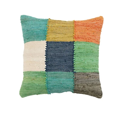 Multicolor Handwoven Cotton Dhurrie Pillow Cover