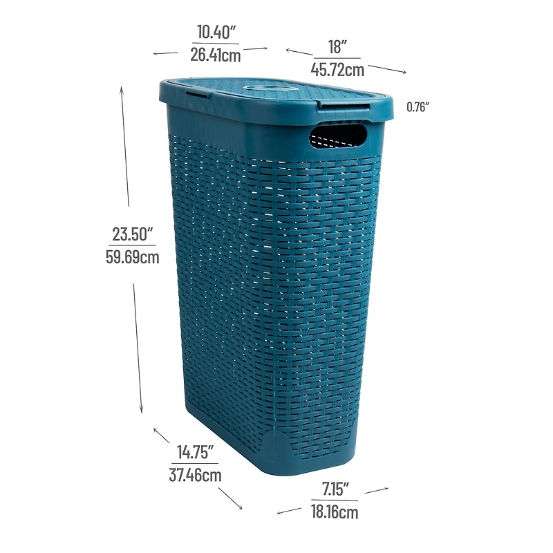 Mind Reader 23.5" Plastic Slim Laundry Hamper