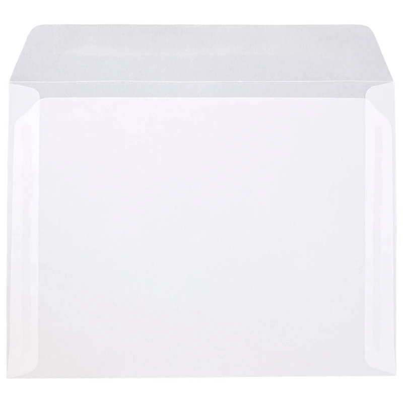 JAM Paper 9.5" x 12.625" Translucent Clear Vellum Envelopes, 25ct.