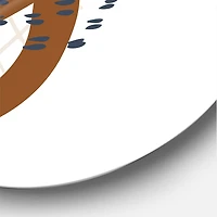 Designart - Elementary Shapes With Abstract Leaves - Modern Metal Circle Wall Art