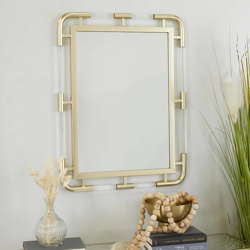 24" x 32" Gold Metal Glam Wall Mirror