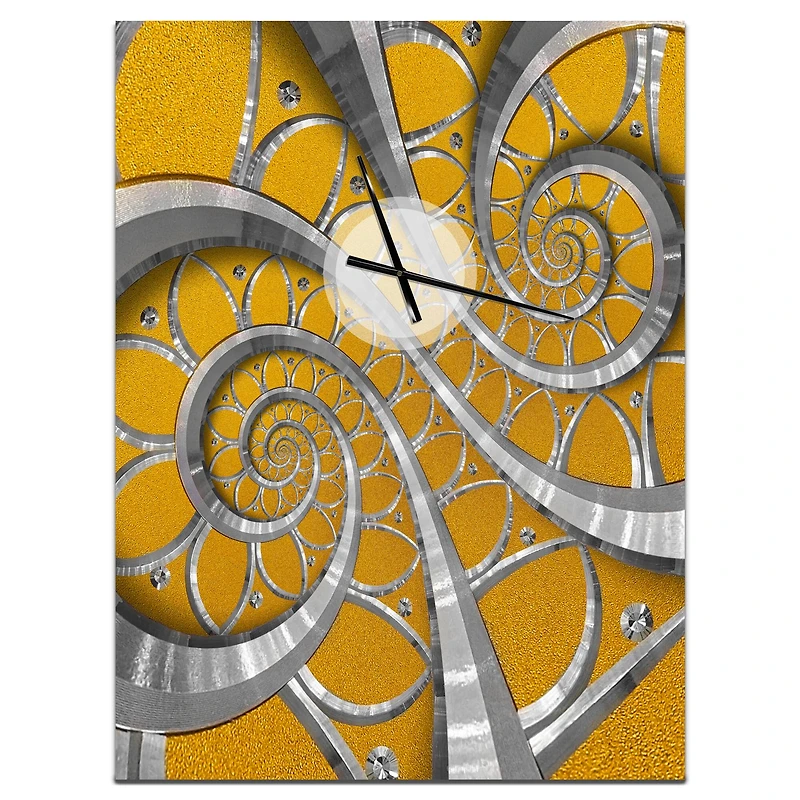 Designart 'Time Spiral In Antique Style Modern Rectangular Wall Clock