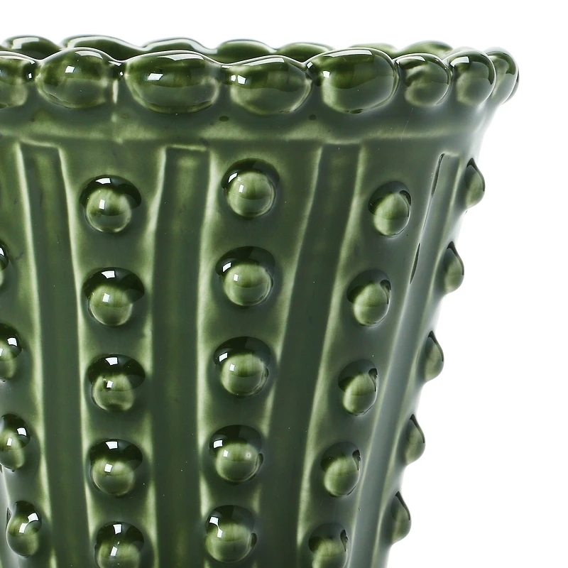 Hello Honey® Green Stoneware Hobnail Planter