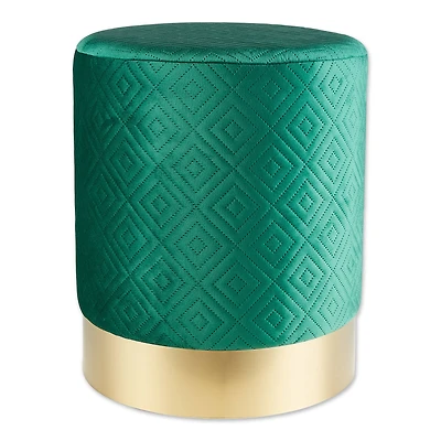 16.5" Green Velvet Stool