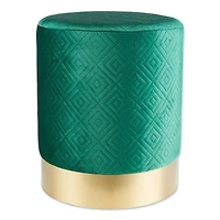 16.5" Green Velvet Stool