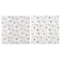12" x 12" Black & White Floral Sublimation Sheets, 2ct. by Make Market®