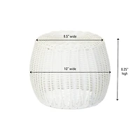 Household Essentials 10" Wide White Woven Pedestal