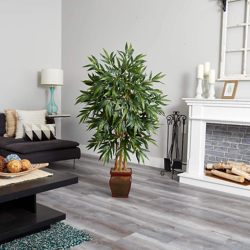 5.5ft. Bamboo Tree with Brown Planter