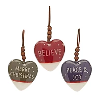 12 Pack 4.75" Heart Plastic Ornaments