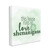 Stupell Industries Love & Shenanigans Family Shamrock Phrase Canvas Wall Art