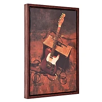 American Art Decor Grand Ole Opry Lacquer Guitar Canvas in an L Frame - 12" x 18"