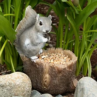 10.5'' Squirrel Tree Trunk Bird Feeder