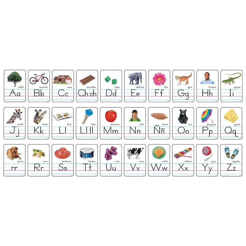Spanish Alphabet Cards with Photos