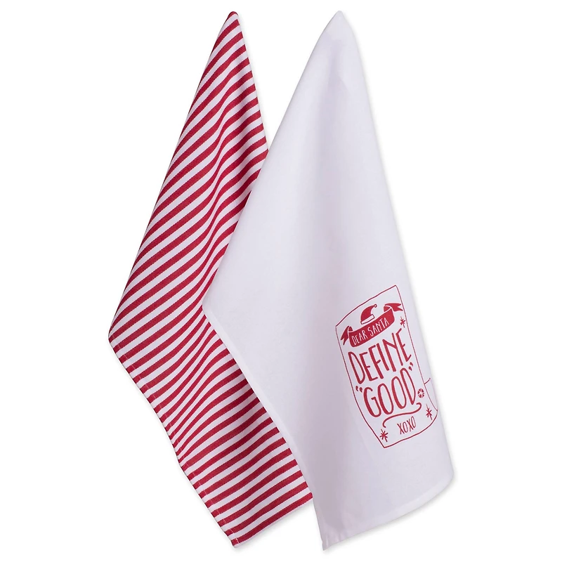 DII® Assorted Dear Santa Holiday Printed Dishtowel Set