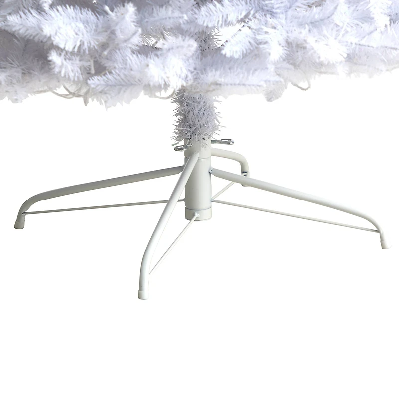 9ft. Pre-Lit Slim White Artificial Christmas Tree, Warm White LED Lights