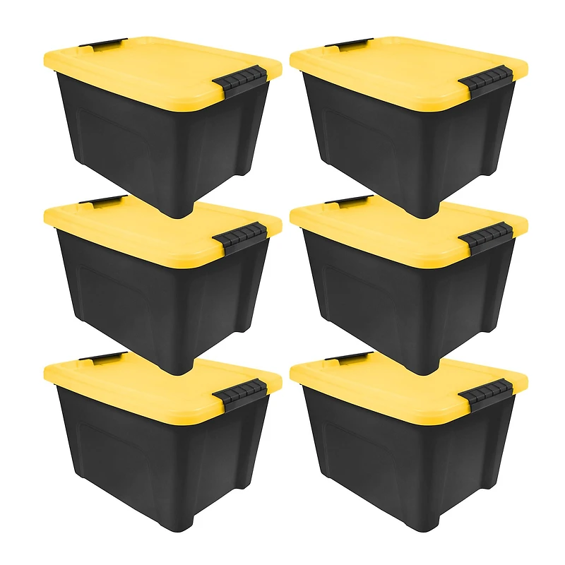 Iris® 20 Qt. Yellow, Plastic Storage Bins, 6 Ct
