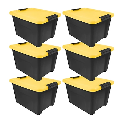 Iris® 20 Qt. Yellow, Plastic Storage Bins, 6 Ct