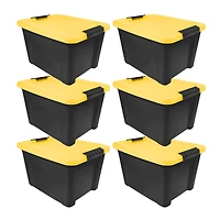 Iris® 20 Qt. Yellow, Plastic Storage Bins, 6 Ct