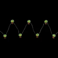 10ct. LED Green & Brown Palm Tree Fairy Lights Set