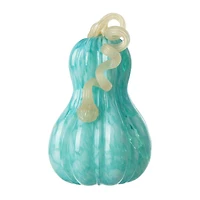 Glitzhome® 8.5" Fall Turquoise Glass Gourd