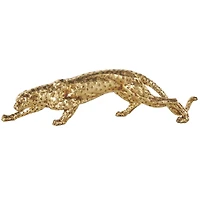 25.5" Gold Leopard Sculpture with Textured Spots