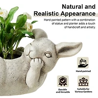 Glitzhome® 14.25" Rabbit Statue Planter