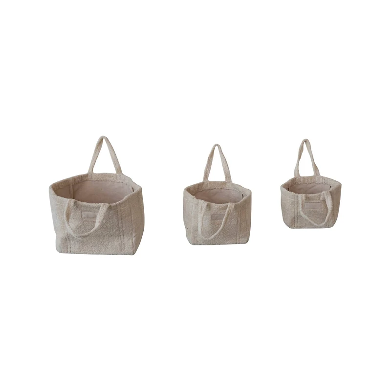 Hello Honey® Natural Cotton Terry Tote Bag Set with Handles