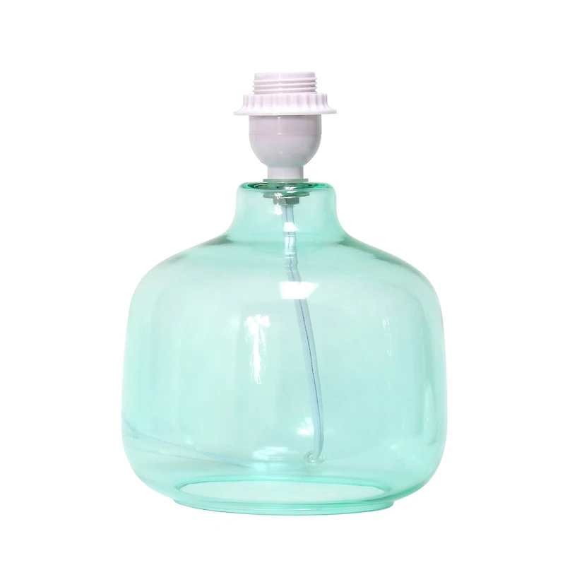 Simple Designs 14" Glass Table Lamp with White Fabric Shade