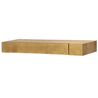 36" Brown Floating Wall Shelf with Drawer