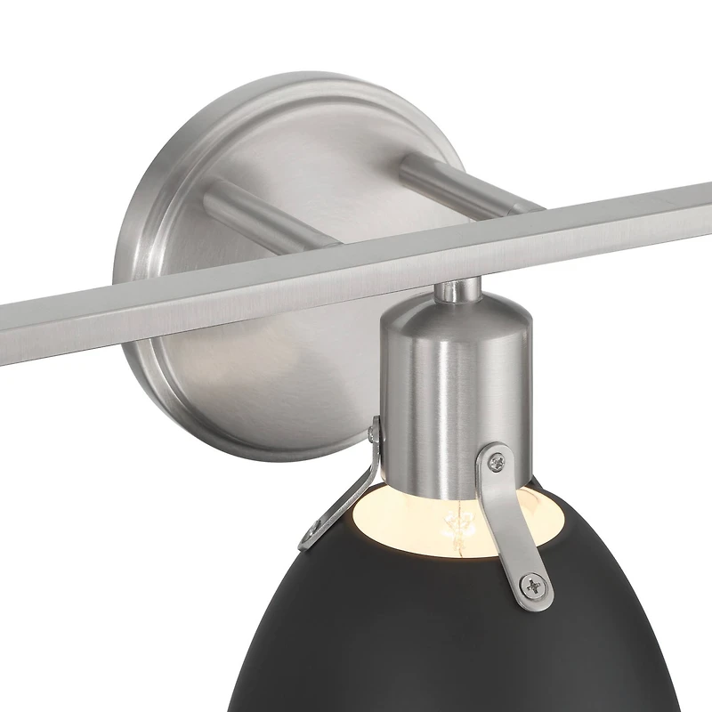 Hello Honey® 24" Cooper Black & Nickel Metal 3-Light Vanity Light with Etched Glass Shades