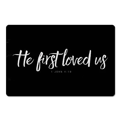 He First Loved Us 18" x 27" Floor Mat