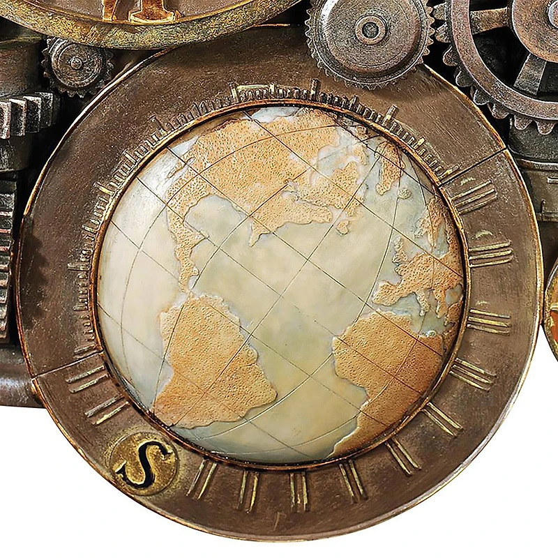 Design Toscano 17.5" Gears of Time Sculptural Wall Clock