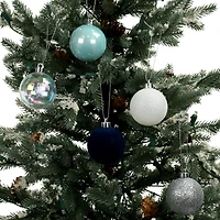 5 Pack 2.2" Blue & Silver Shatterproof Ball Ornaments by Ashland