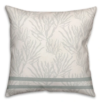 Coral & Double Stripe Throw Pillow