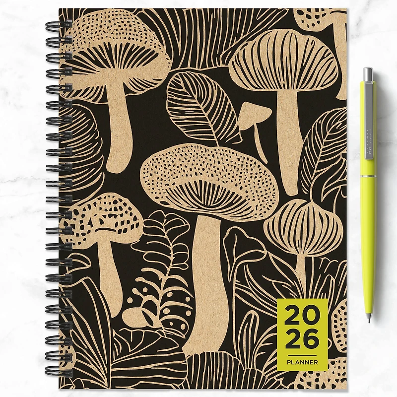 2026 Mushroom Medium Weekly Monthly Planner