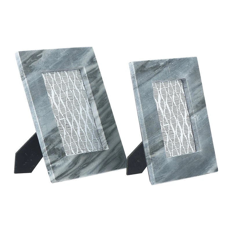 Hello Honey® 2 Pack Gray Marble Photo Frames