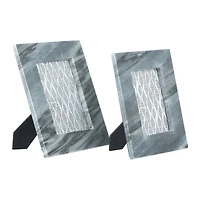 Hello Honey® 2 Pack Gray Marble Photo Frames