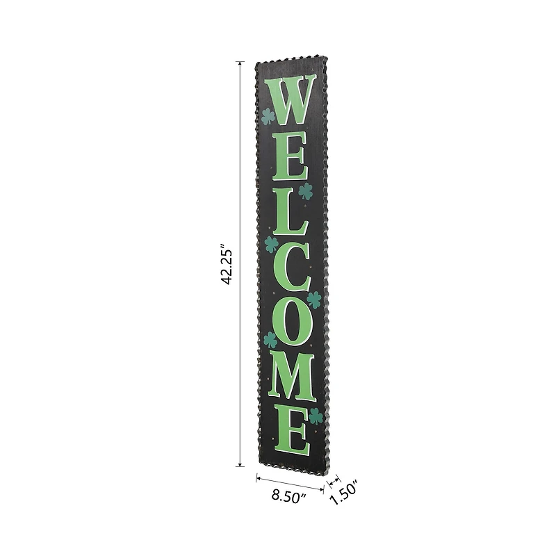 Glitzhome® 42'' Lighted St. Patrick's Day Wooden "WELCOME" Porch Sign