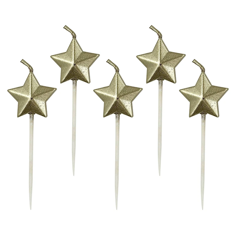 Gold Star Candles by Celebrate It™, 5ct.