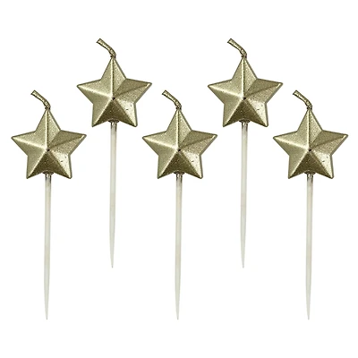Gold Star Candles by Celebrate It™, 5ct.