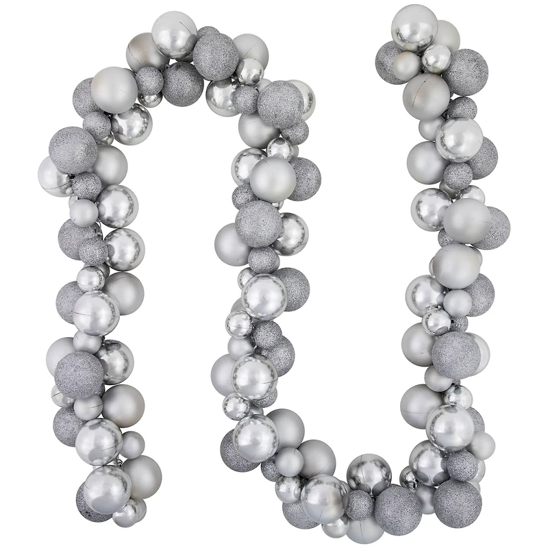 6ft. Shatterproof Silver Christmas Ornament Garland