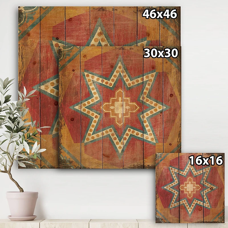 Designart - Moroccan Orange Tiles Collage I