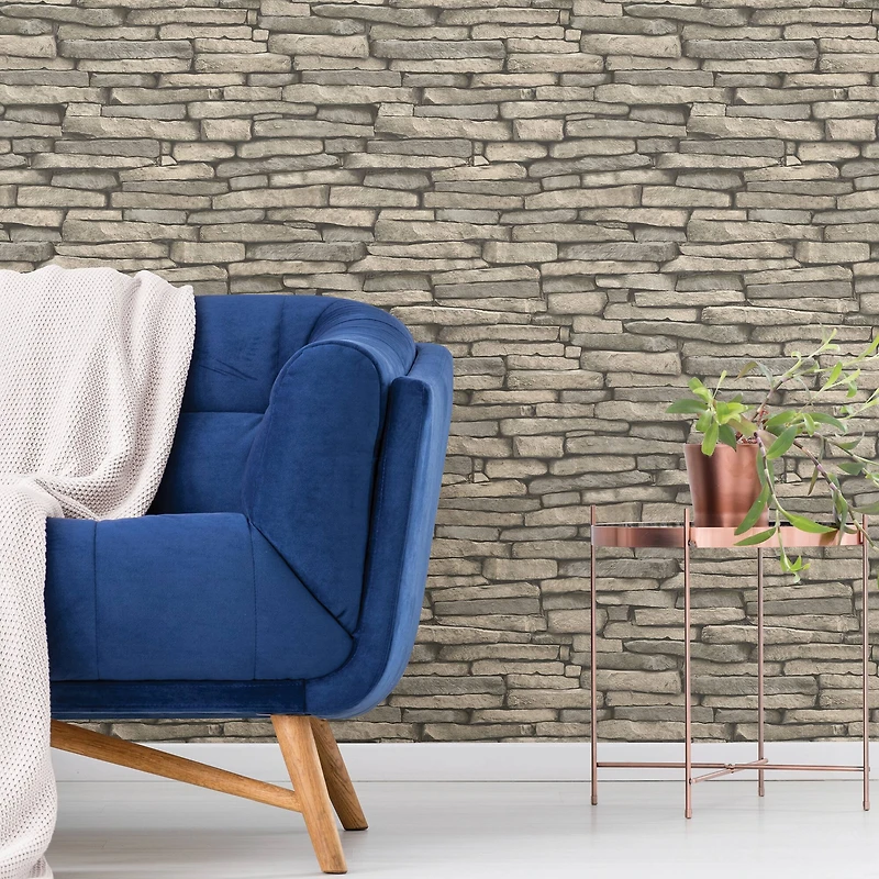 InHome Hickory Creek Stone Peel & Stick Wallpaper